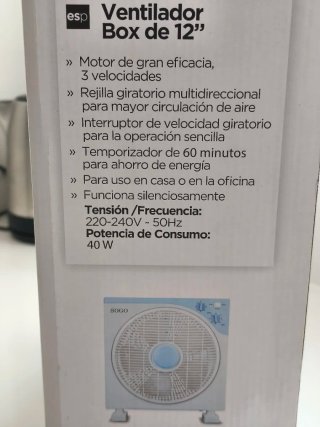 Ventilatore SOGO Box 12 Bianco/Blu