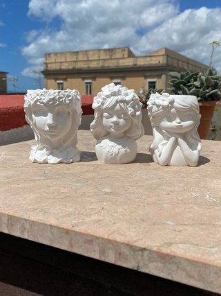 Set 3 vasetti gesso