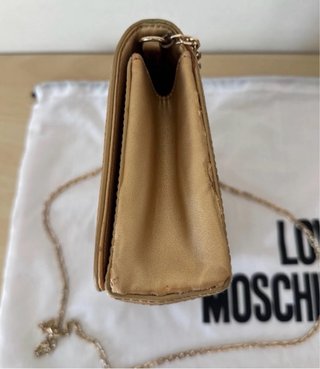 Love Moschino Borsa Tracolla Plissettata Oro