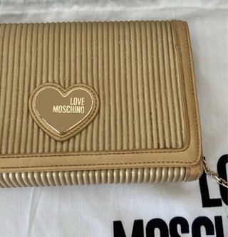 Love Moschino Borsa Tracolla Plissettata Oro