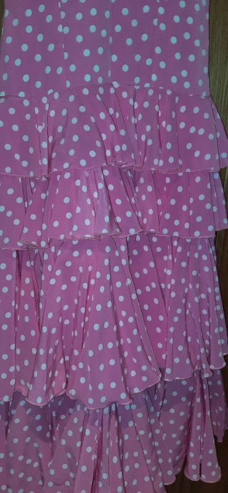 Vestido Sevillana Lunares Rosa Talla 36