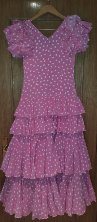 Vestido Sevillana Lunares Rosa Talla 36
