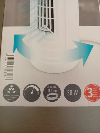 Ventilador Torre SilverCrest 35cm 30W Oscilante