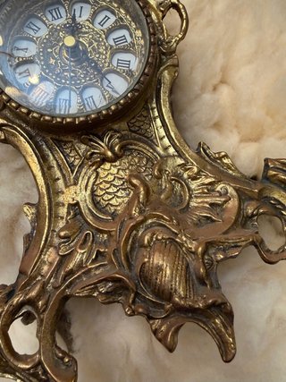 Pareja relojes barrocos dorados vintage