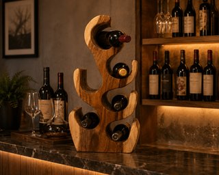 Botellero hecho en madera para 6 uds. 51x25x18