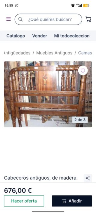 Cabecero antiguo de cama de matrimonio