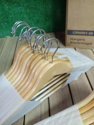 SONGMICS Percha de Madera Maciza, Juego de 20