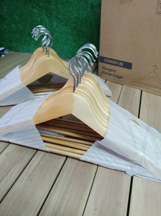 SONGMICS Percha de Madera Maciza, Juego de 20