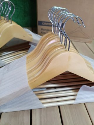 SONGMICS Percha de Madera Maciza, Juego de 20