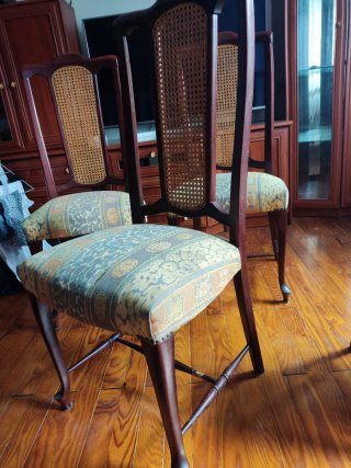 6 Sillas de Madera Rattan