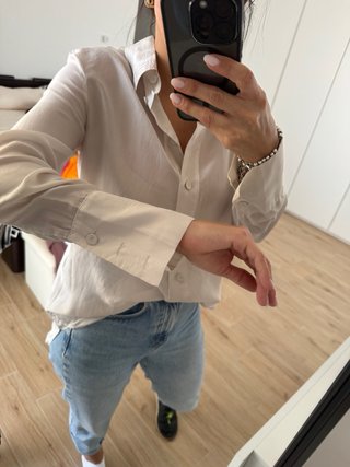 Camicia donna seta Massimo Dutti beige