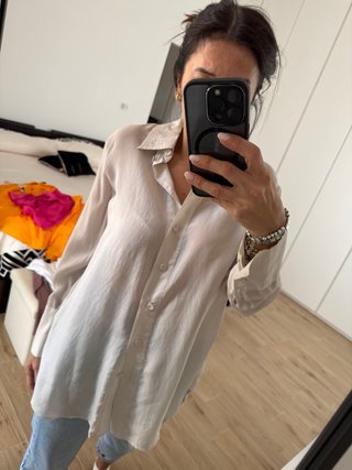 Camicia donna seta Massimo Dutti beige