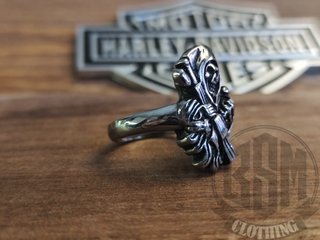 Anello Harley-Davidson Teschio Falce Argento