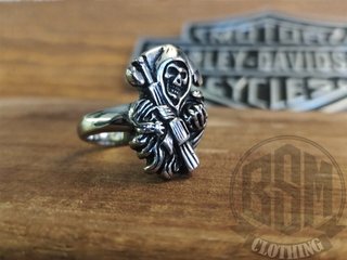 Anello Harley-Davidson Teschio Falce Argento