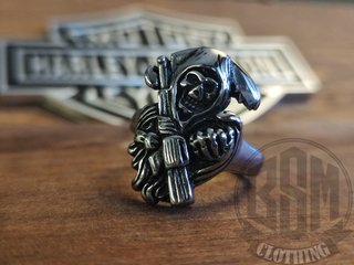 Anello Harley-Davidson Teschio Falce Argento