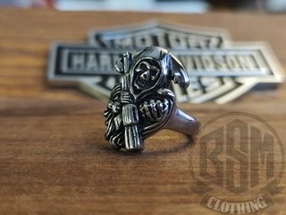 Anello Harley-Davidson Teschio Falce Argento