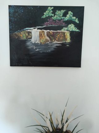 Lienzo al óleo cascada