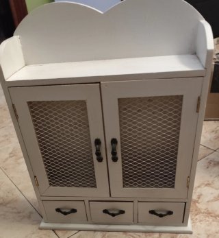 Mueble especiero/joyero vintage blanco