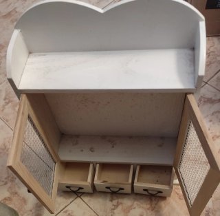 Mueble especiero/joyero vintage blanco