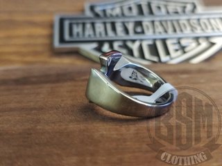 Anello Harley-Davidson Croce Nera Argento