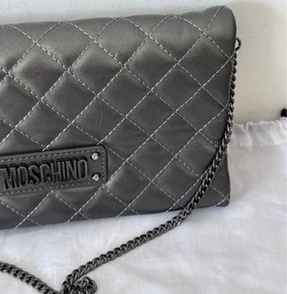 Love Moschino borsetta tracolla/pochette grigia