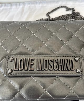 Love Moschino borsetta tracolla/pochette grigia