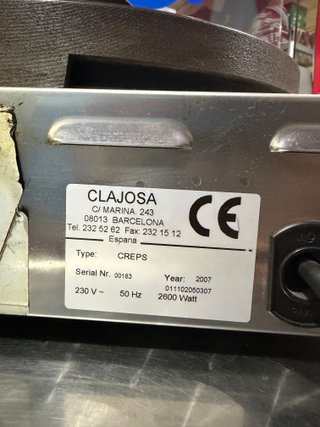 Crepera Profesional Clajosa 2600W