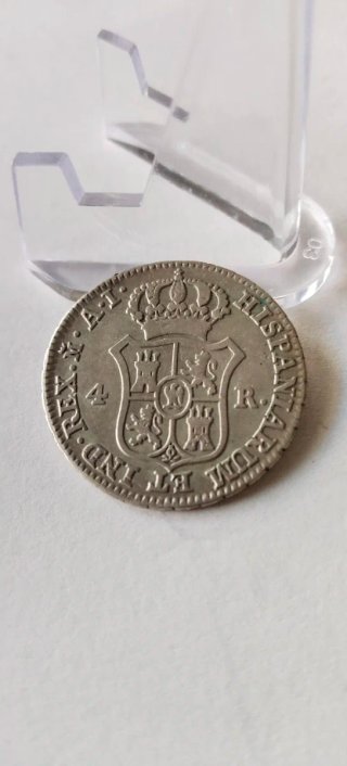 Moneda Plata 4 Reales 1810 José Napoleón