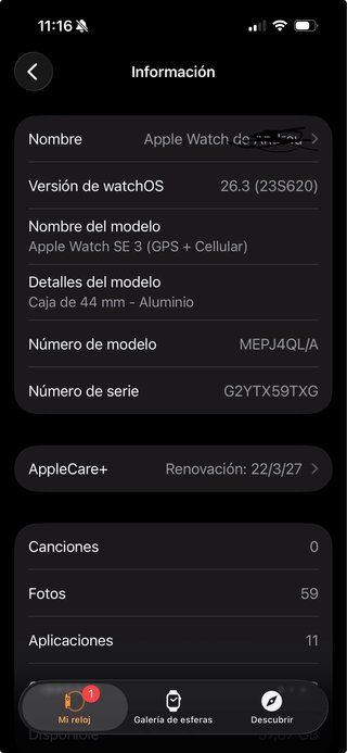 Apple Watch SE 3ª Gen GPS + Celular Negro