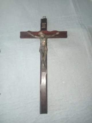 Crocifisso Vintage Legno e Metallo