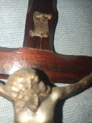 Crocifisso Vintage Legno e Metallo