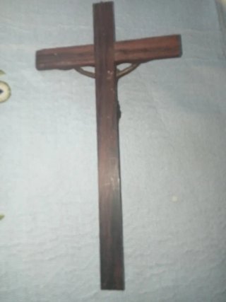 Crocifisso Vintage Legno e Metallo