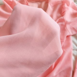 Blusa Chiffon Rosa Pesca Scollo V Zip