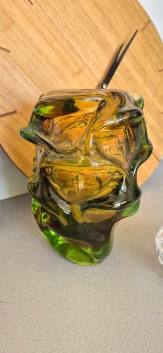 Vasi di vetro artistico Murano arancione verde