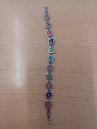 Pulsera eslabones círculos multicolor