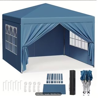 Carpa Plegable 3x3 Azul con Laterales NUEVA!!