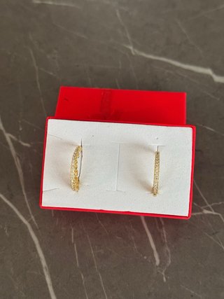 Orecchini a cerchi dorati in  Argento 925
