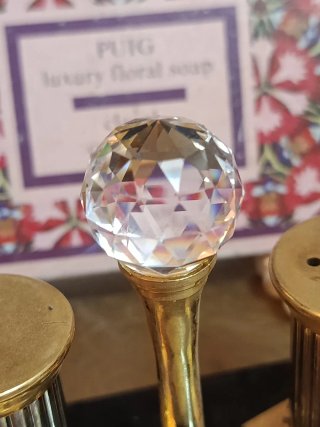 *Salero y pimentero de cristal y oro antiguo nuevo