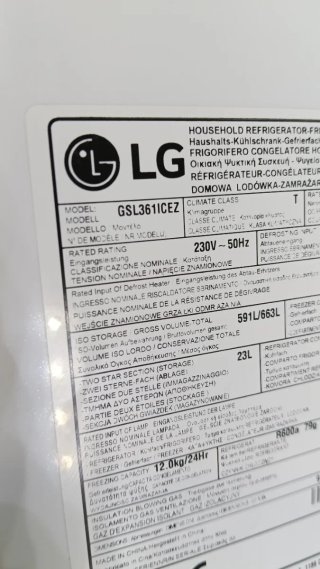 NEVERA AMERICANA L.G NO FROST ENERGÍA A+177X91X72
