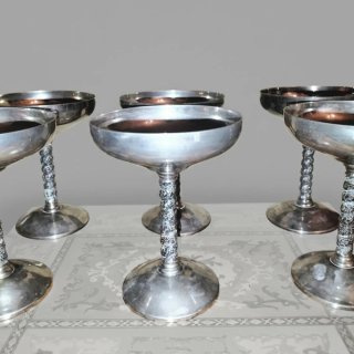 6 COPAS DE PLATA ALEMANA (ALPACA) PARA CHAMPAN -