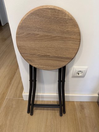 Taburetes plegables madera y metal