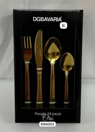 Set 24 Posate DGBAVARIA Oro Acciaio Inox