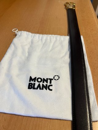 Cinturón Montblanc Negro y Dorado Hombre