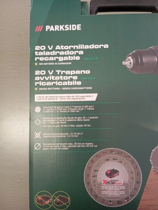 Parkside 20V Taladro Atornillador Recargable