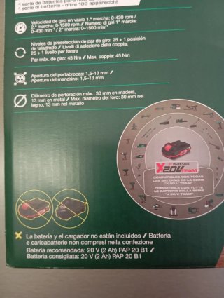 Parkside 20V Taladro Atornillador Recargable