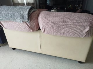 Set di divani 3+2 in similpelle beige