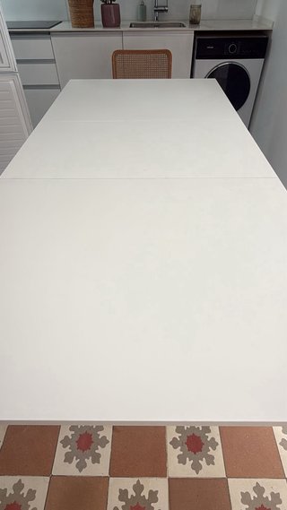 Mesa extensible blanca madera 140-190 cm Perfecto