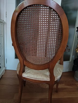 Silla Luis XVI Rattan y Madera