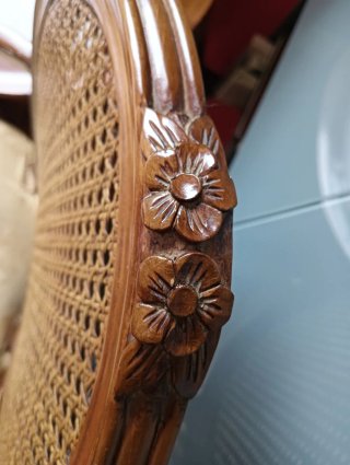 Silla Luis XVI Rattan y Madera