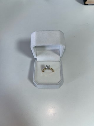 Anillo compromiso oro 14K Bicolor